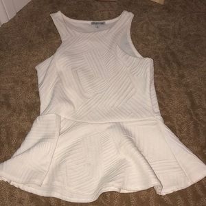 White textured peplum